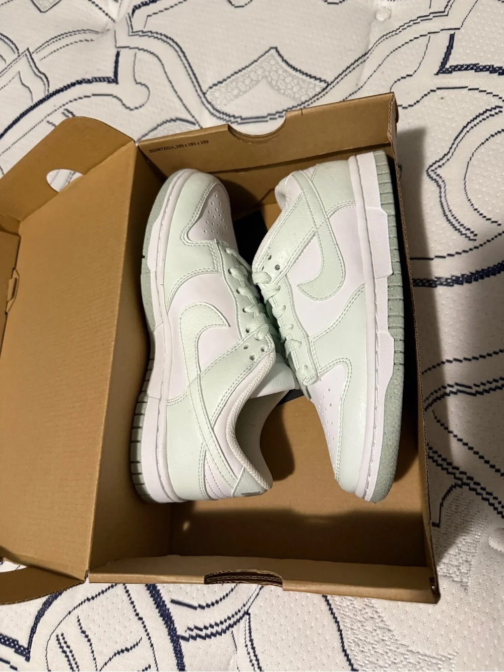 Nike Kids Low-Top Sneaker in Mint Green and White